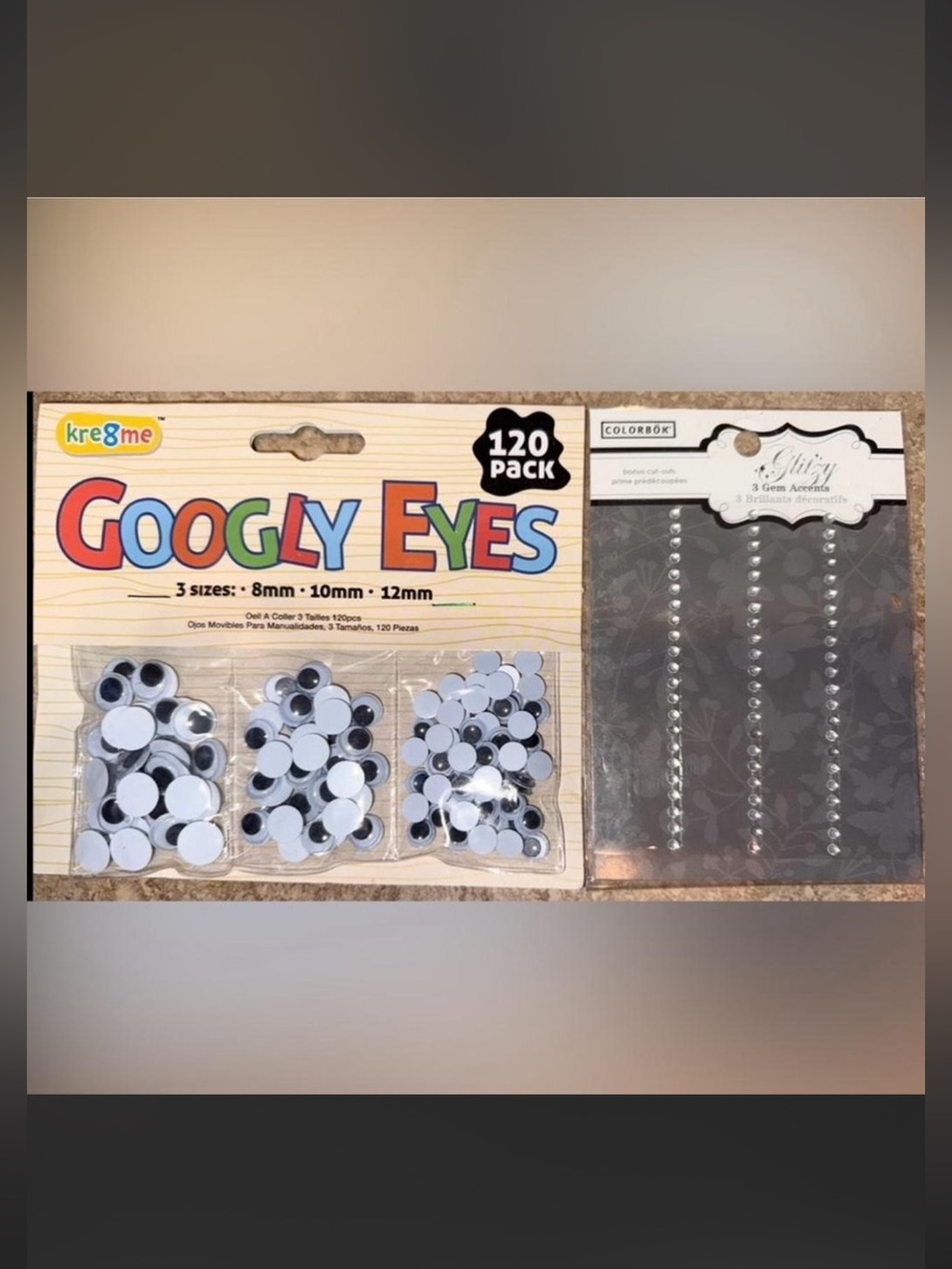 $1 Kre8me Googly Eyes Pack and Stickers $1 WITH ANY $10 ORDER OR MORE